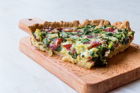 Quiche with Spinach, Chard, Pastrami and Cheese
