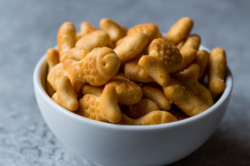 Salted Fish Crackers in a bowl.