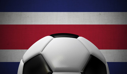 Soccer football against a Costa Rica flag background. 3D Rendering