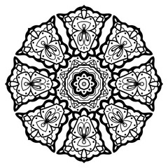 Flower Mandala. Vintage decorative elements.