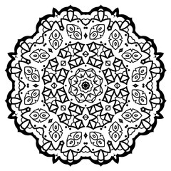 Flower Mandala. Vintage decorative elements. Oriental pattern, vector illustration. Coloring book page. Islam, Arabic, Indian, moroccan spain turkish mystic ottoman motifs