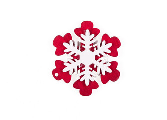decorative snowflake on white isolated background