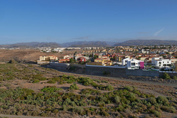 Fototapeta na wymiar Partial view of the district of sonnenland, Playa of the Ingles on gran canaria, Spain