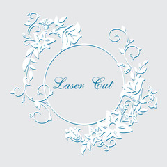 Vector laser cut. Floral ornament.