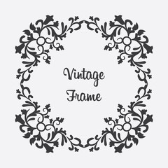 Vector rhombus vintage frame. Floral ornament