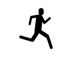Fototapeta na wymiar Running person pictogram icon silhouette vector 