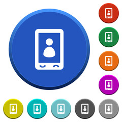 Mobile user profile beveled buttons