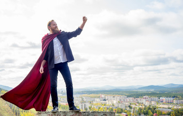 Successful man with a cape