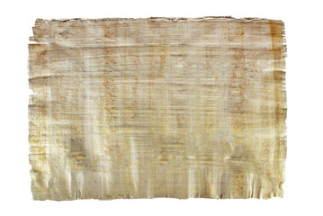 a sheet of natural Egyptian papyrus, created by authentic technology, isolated