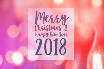 2018 Christmas and New year card with Chrystal chandelier close-up. Glamour background with copy space