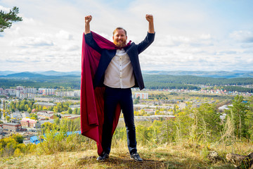 Successful man with a cape