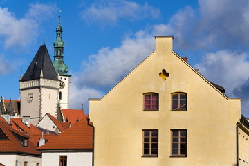 Fototapeta premium Tabor town hall tower and Church of Transfiguration of Jesus