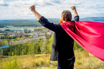 Successful man with a cape