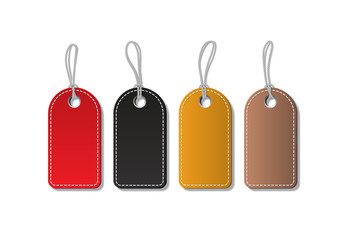 Different color tags isolated on white background. Vector design element.