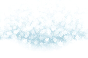 Merry Christmas Falling Snow Effect with Realistic Vector Snowflakes Overlay on Light Muted Blue Background. Xmas, Happy New Year, Noel, Yule Winter Season Holidays Abstract Art Illustration