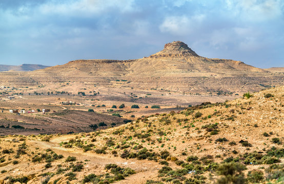 Typical South Tunisian landscape at Ksar Ouled Soltane near Tataouine