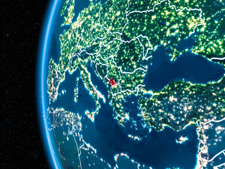 Kosovo on Earth at night