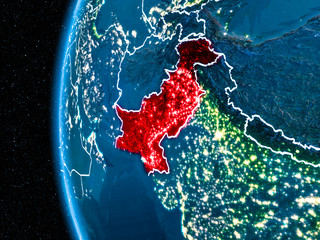Pakistan on Earth at night