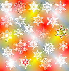 Zet of snowflakes for decoration elements for Christmas and New year - obrazy, fototapety, plakaty