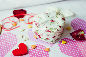 Valentine's day gift - big heart and flowers.