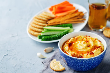 Pumpkin chickpeas hummus with paprika