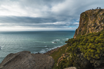 Fototapeta na wymiar Rock coast by the sea in Portugal