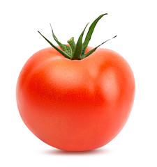 Fresh tomato isolated on white background with clipping path