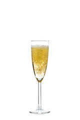 Glass of champagne isolated on a white background