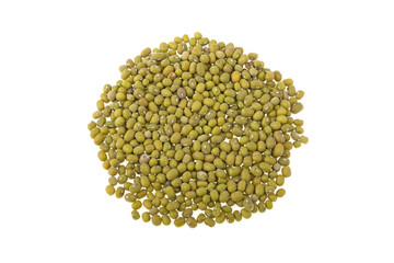 green lentils isolated on white background