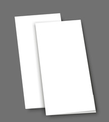 Blank tri fold brochure mock up portrait cover. Isolated