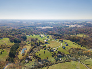 Fototapeta na wymiar Aerials of Country Farm Land in White Hall, Maryland