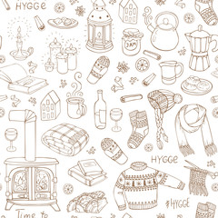 Seamless pattern with hygge
