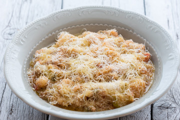 Vegetable soup with cheese