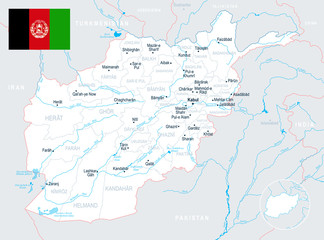 Afghanistan Map - detailed vector illustration