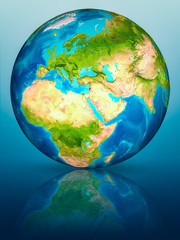 Lebanon on Earth on reflective surface