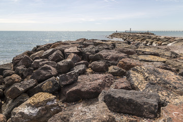 breakwater of the port of Sagunto, Valencia, Spain
