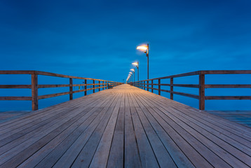 Naklejka premium Pier in Mechelinki village in northern Poland