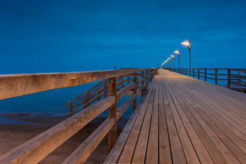 Pier in Mechelinki village in northern Poland