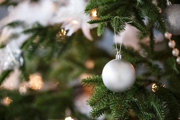 Closeup of Christmas ball from Christmas tree.