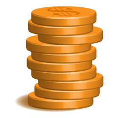 pile of gold 10 coins