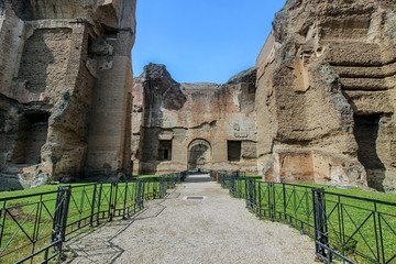 old ruins at bath of caracalla in Rome
