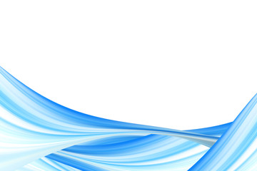 Abstract blue lines Wave white background