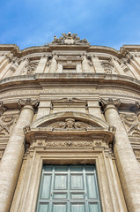 Exterior entrance of Santi Luca e Martina church in Rome 