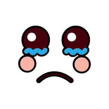 sad crying face emoji icon image vector illustration design 