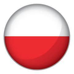 Icon representing button flag of Poland. Ideal for catalogs of institutional materials and geography