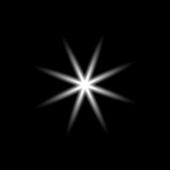 Obraz premium Transparent star for christmas isolated on black background