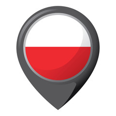 Icon representing location pin with the flag of Poland. Ideal for catalogs of institutional materials and geography