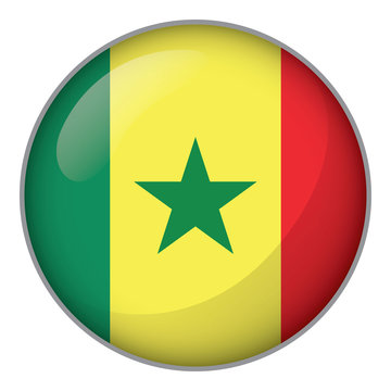 Icon representing button flag of Senegal. Ideal for catalogs of institutional materials and geography