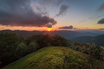 Sunset over the mountain