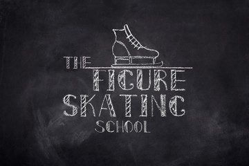 Figure skating school chelk text